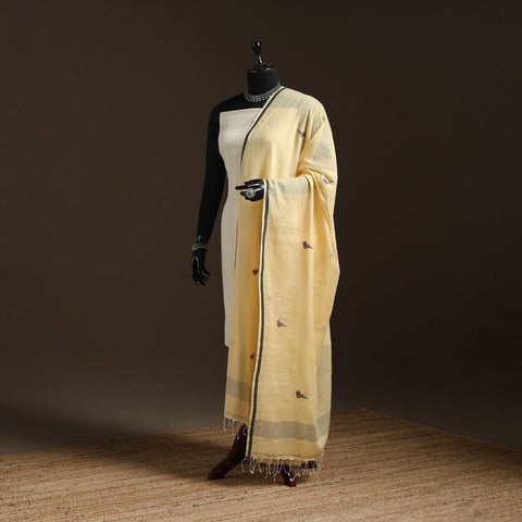 Handloom cotton bengal jamdani dupatta 22 - handcrafted