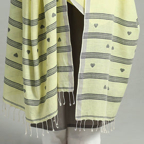 Yellow - handloom cotton burdwan jamdani dupatta 14