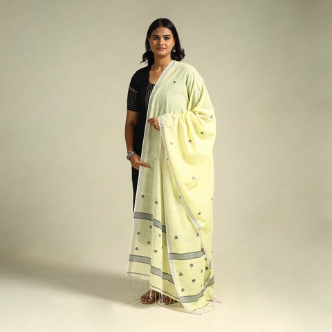 Yellow - handloom cotton burdwan jamdani dupatta 24