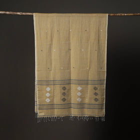 Handloom cotton burdwan jamdani stole with tassels 11