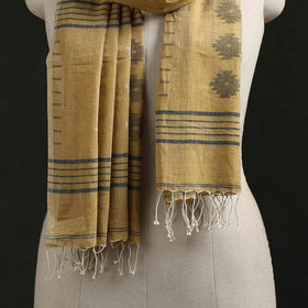 Handloom cotton burdwan jamdani stole with tassels 11