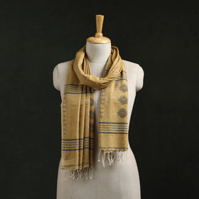 Handloom cotton burdwan jamdani stole with tassels 11