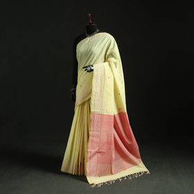 Yellow - handloom cotton buti srikakulam jamdani saree 09