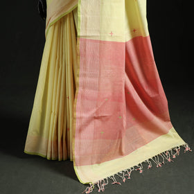 Yellow - handloom cotton buti srikakulam jamdani saree 09