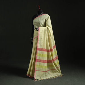 Yellow - handloom cotton buti srikakulam jamdani saree 13