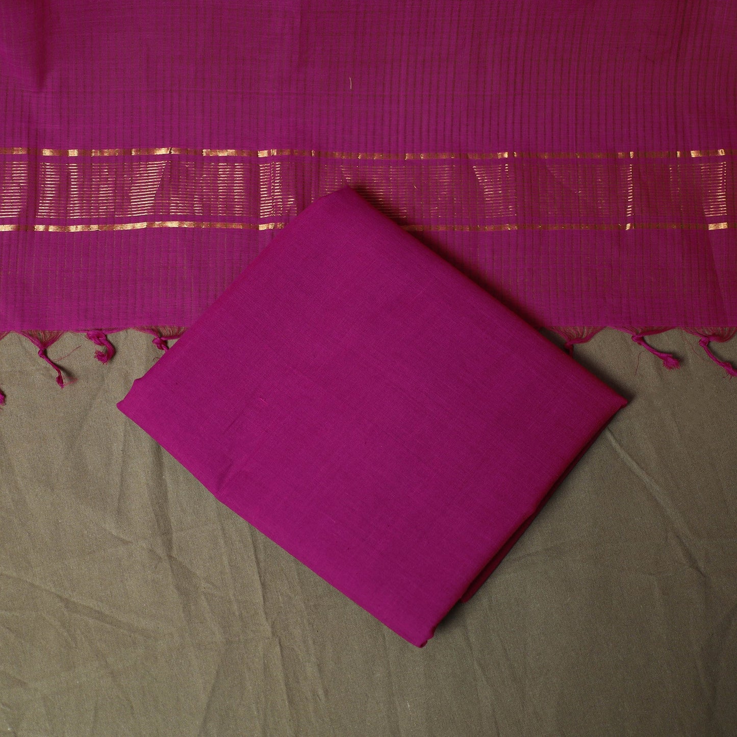 Handloom cotton mangalagiri 3pc unstitched dress material