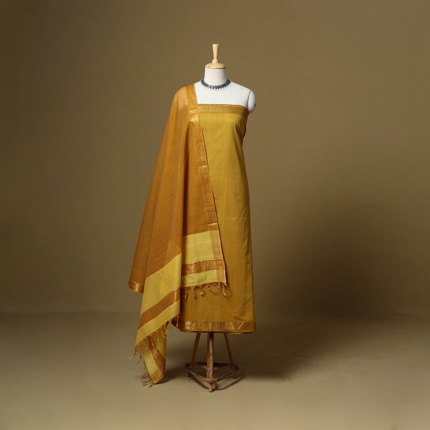 Handloom cotton mangalagiri 3pc unstitched dress material