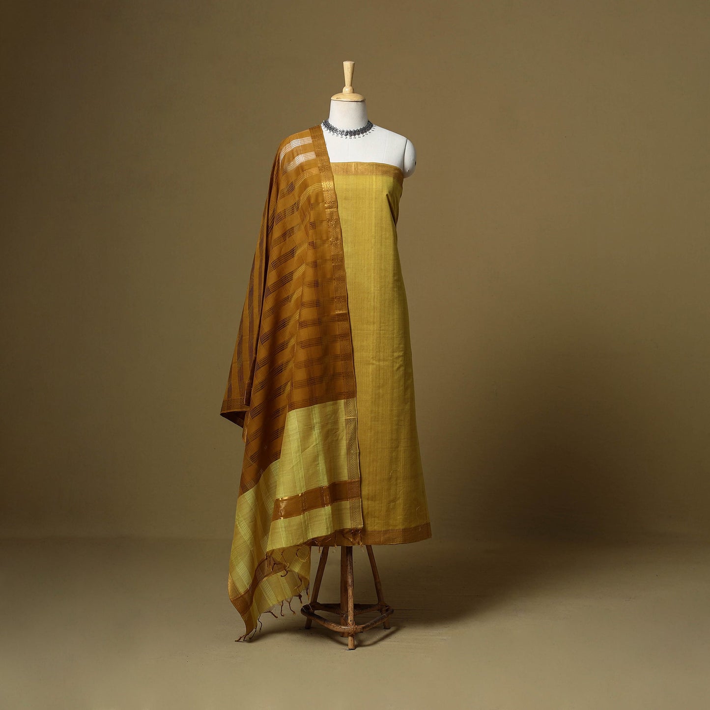 Handloom cotton mangalagiri 3pc unstitched dress material