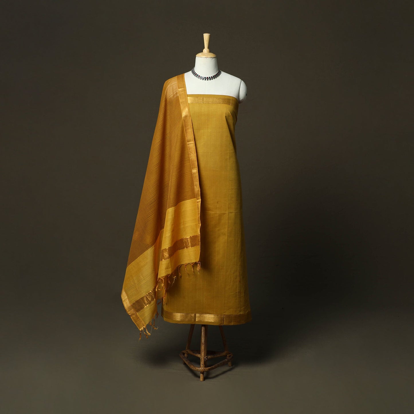 Handloom cotton mangalagiri 3pc unstitched dress material