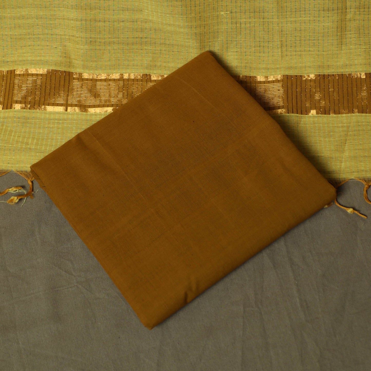 Handloom cotton mangalagiri 3pc unstitched dress material