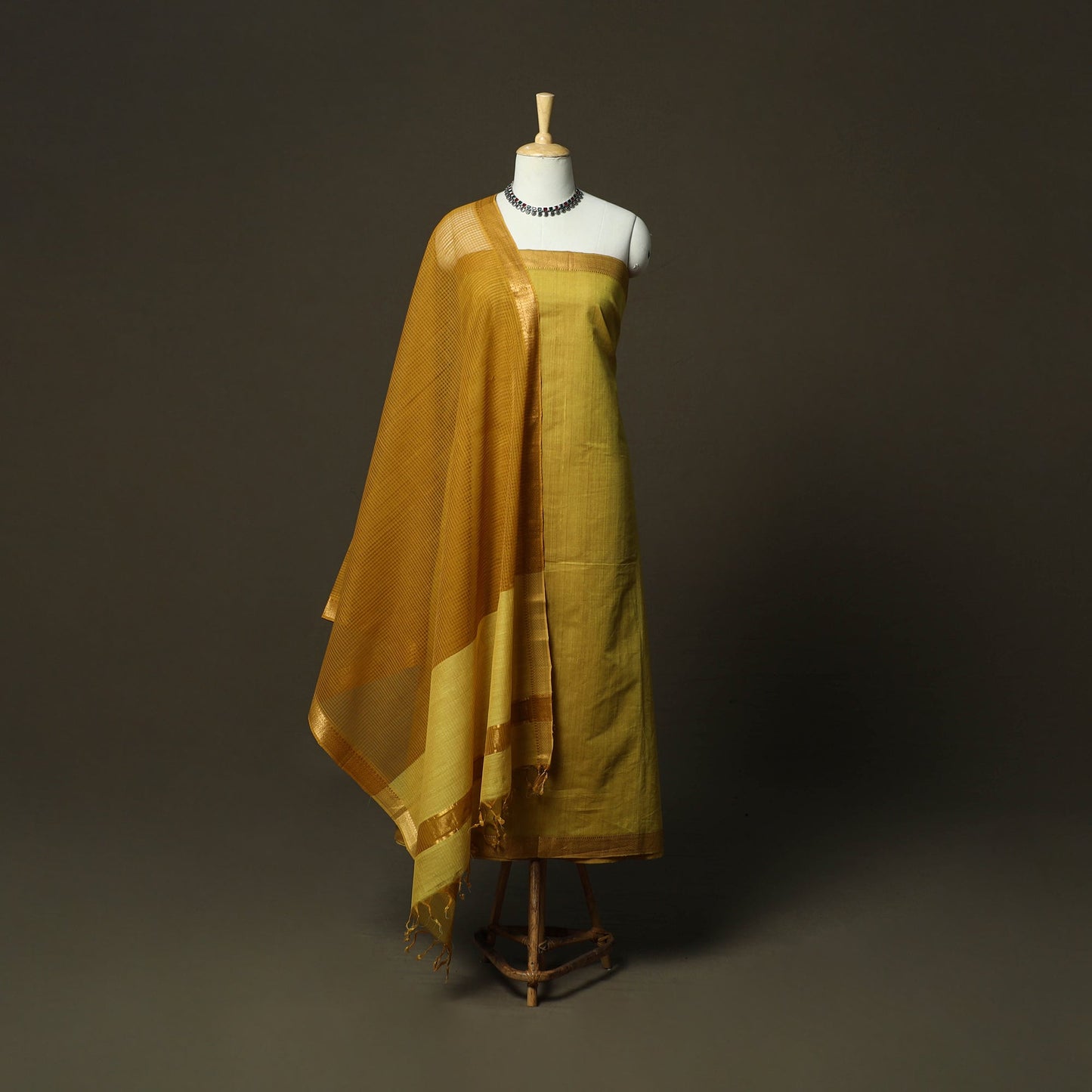 Handloom cotton mangalagiri 3pc unstitched dress material