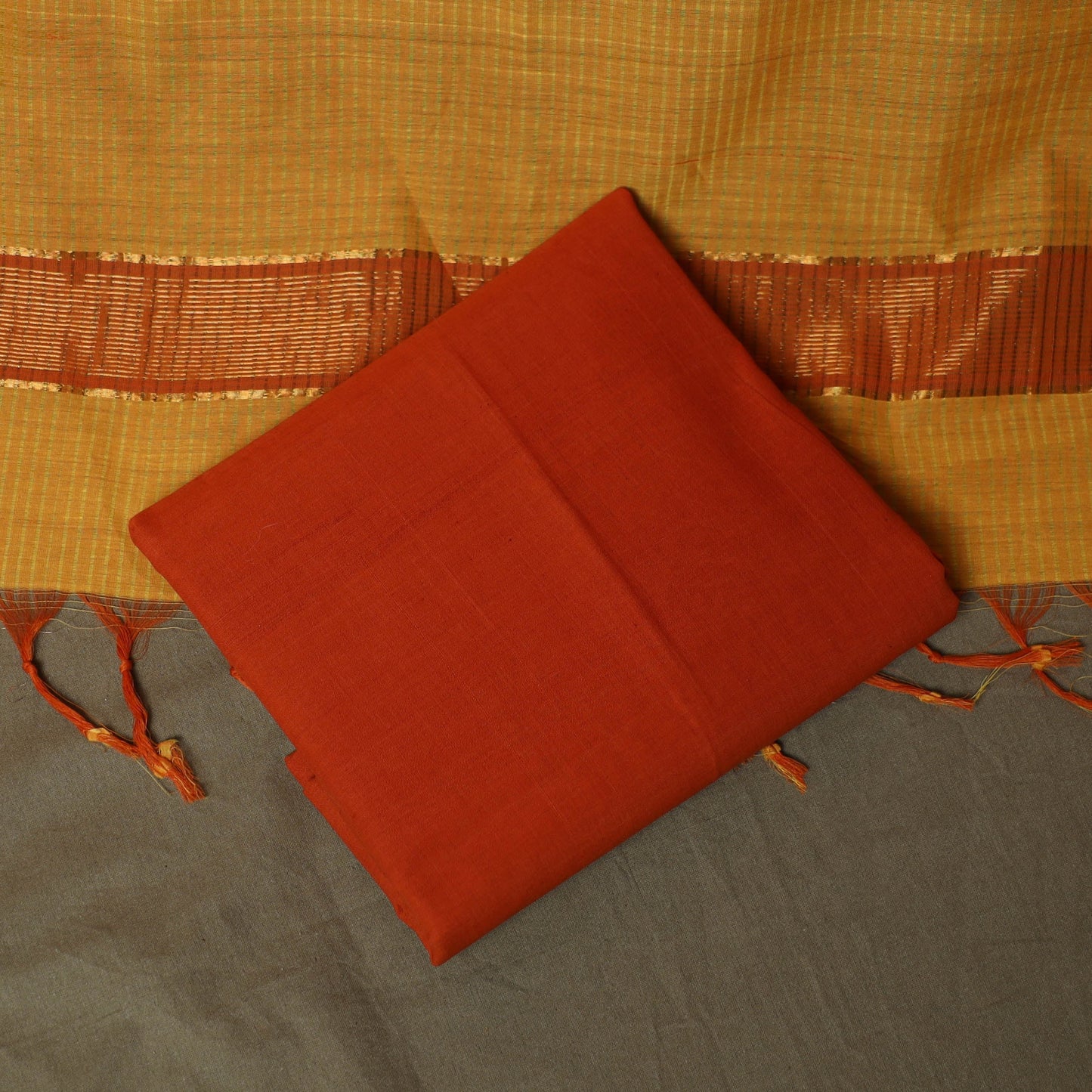 Handloom cotton mangalagiri 3pc unstitched dress material