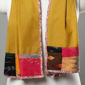Yellow - handloom cotton mangalagiri stole 01 - handcrafted