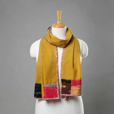 Yellow - handloom cotton mangalagiri stole 01 - handcrafted