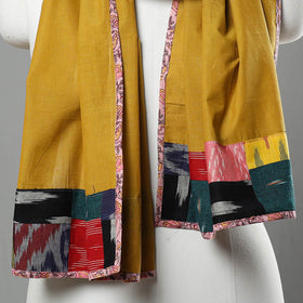 Yellow - handloom cotton mangalagiri stole 06 - handcrafted