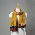 Yellow - handloom cotton mangalagiri stole 06 - handcrafted