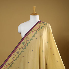 Yellow - handloom cotton phulia jamdani fabric 07