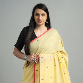  Phulia Bengal Jamdani Buti Handloom Cotton Saree with Tassels