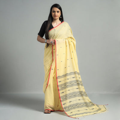  Phulia Bengal Jamdani Buti Handloom Cotton Saree with Tassels