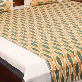 Yellow - handloom cotton pochampally ikat double bedsheet