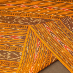 Yellow Handloom Cotton Sambalpuri Ikat Fabric