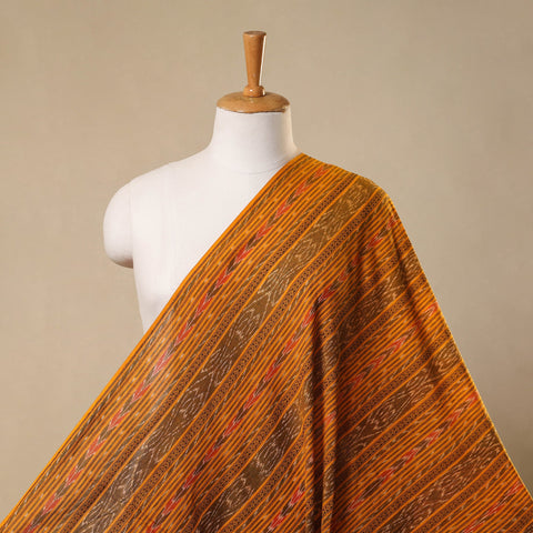 Yellow Handloom Cotton Sambalpuri Ikat Fabric