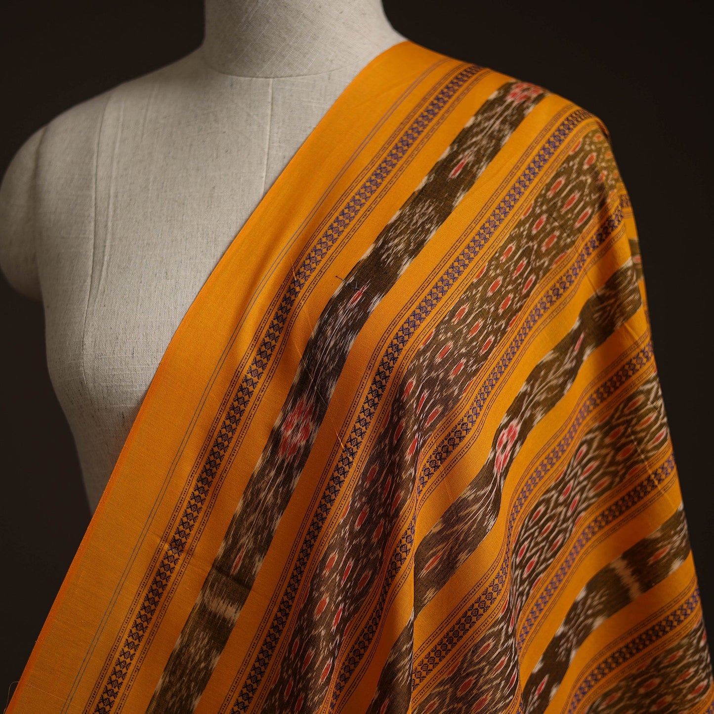 Handloom cotton sambalpuri ikat fabric 34 - handcrafted