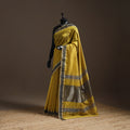 Yellow - handloom maheshwari saree with thread border 10