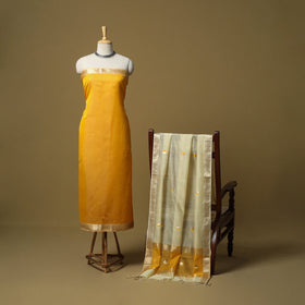 Handloom maheshwari silk buti work 2pc unstitched dress