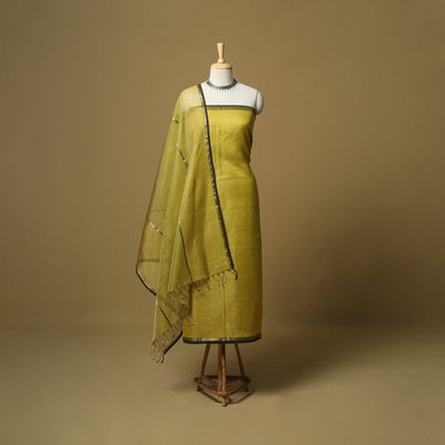 Handloom maheshwari silk tissue zari 2pc unstitched dress