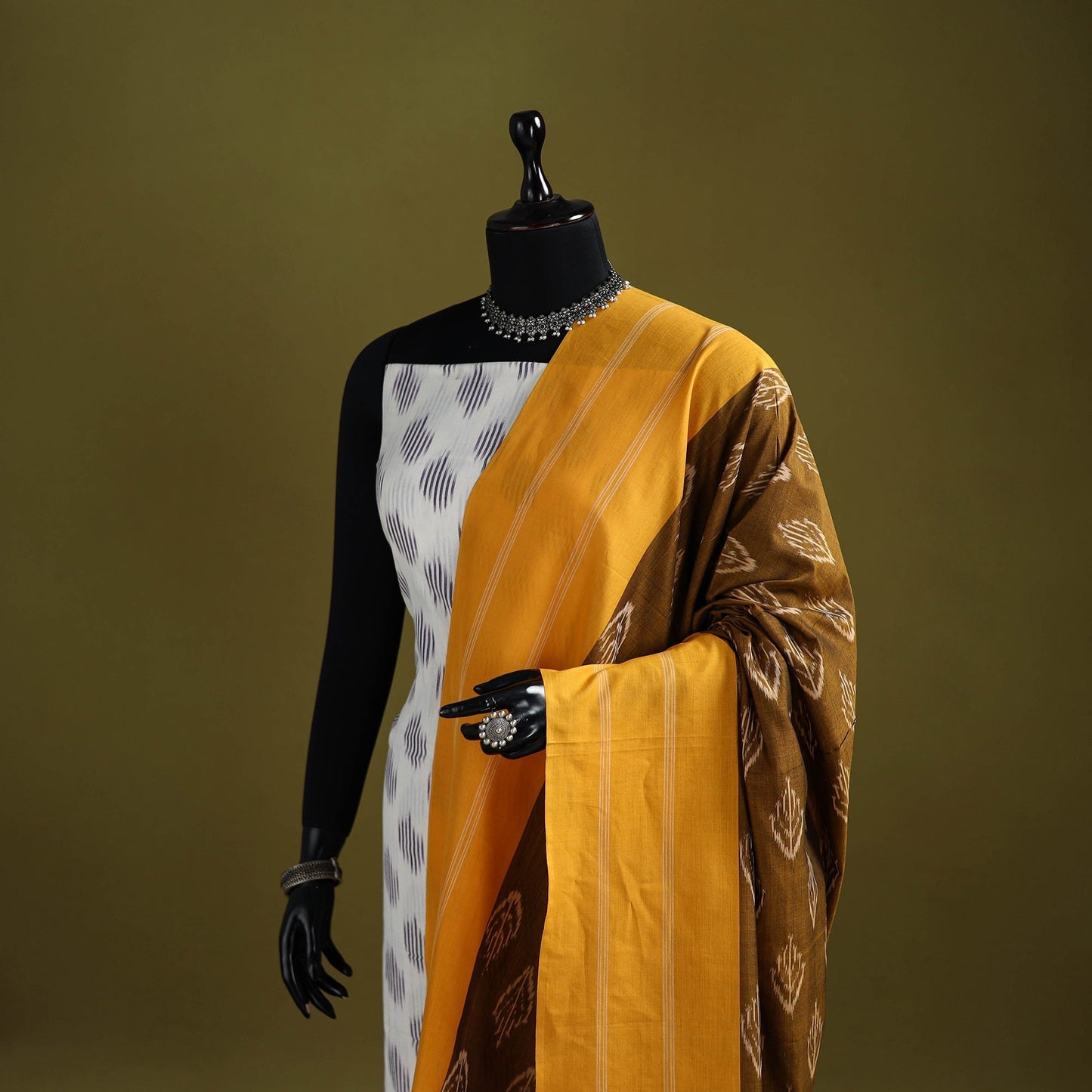 Handloom mercerised cotton pochampally ikat dupatta 27