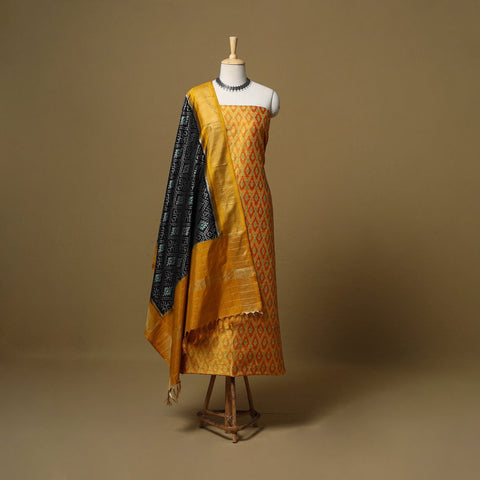 Handloom mulberry silk pochampally ikat 2pc unstitched
