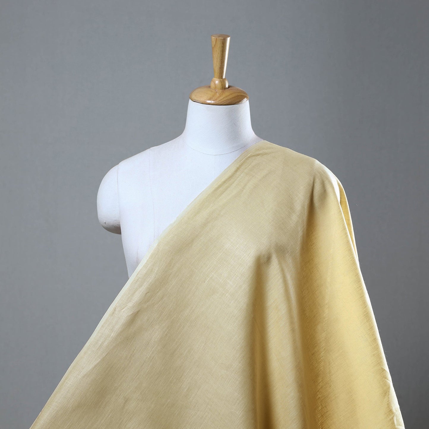  Yellow Handloom Pure Linen Bhagalpuri Fabric 