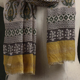 Handloom pure wool natural dyed hand block print bagru