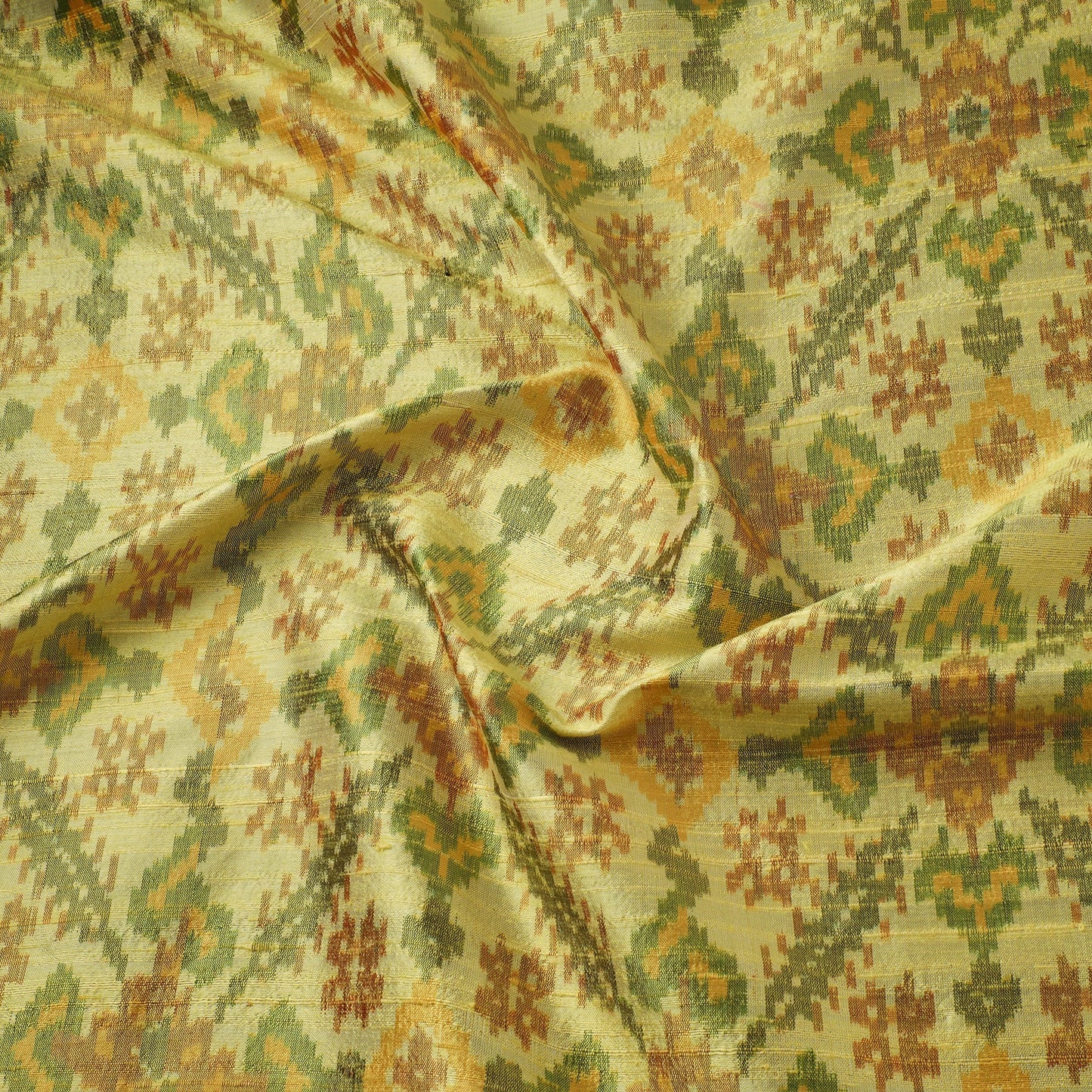Handloom raw silk pochampally ikat fabric 14 - handcrafted