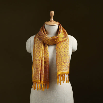 Handloom semi silk jacquard weave banarasi stole