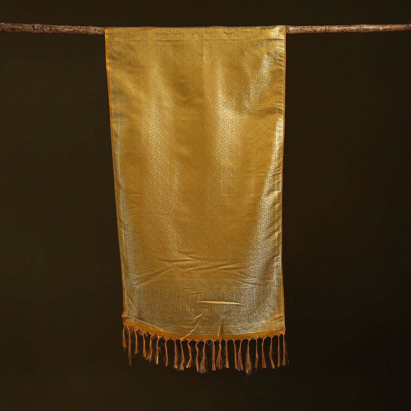 Handloom semi silk jacquard weave banarasi stole