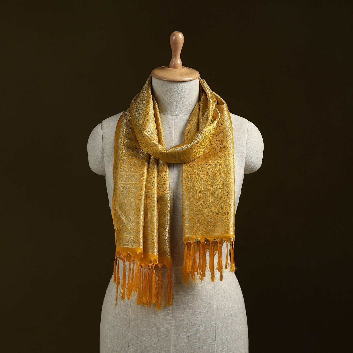 Handloom semi silk jacquard weave banarasi stole