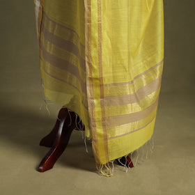 Yellow - handloom silk cotton maheshwari dupatta 08