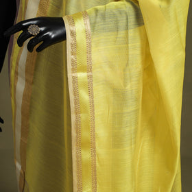 Yellow - handloom silk cotton maheshwari dupatta 08
