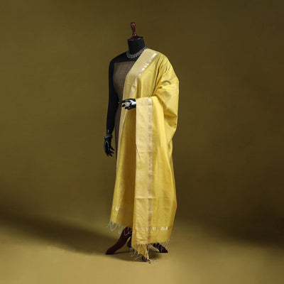 Handloom silk cotton maheshwari dupatta with zari border 11