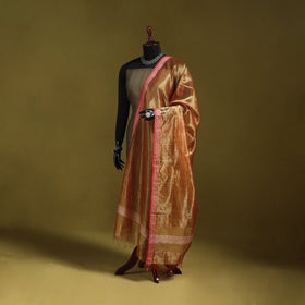 Handloom silk cotton tissue zari stripes maheshwari dupatta