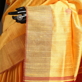 Yellow - handloom tussar silk zari border bhagalpuri saree