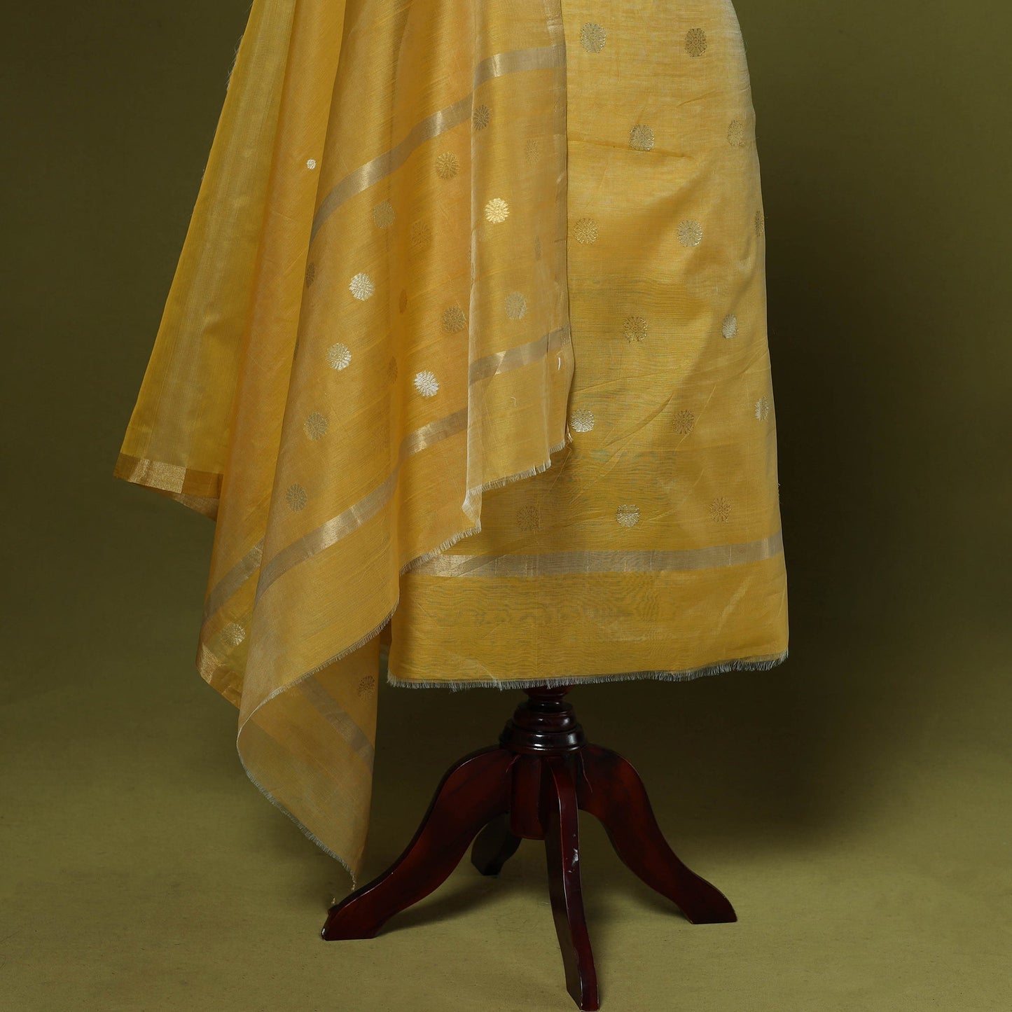 Handloom zari buti chanderi silk 2pc unstitched dress