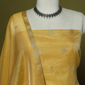 Handloom zari buti chanderi silk 2pc unstitched dress