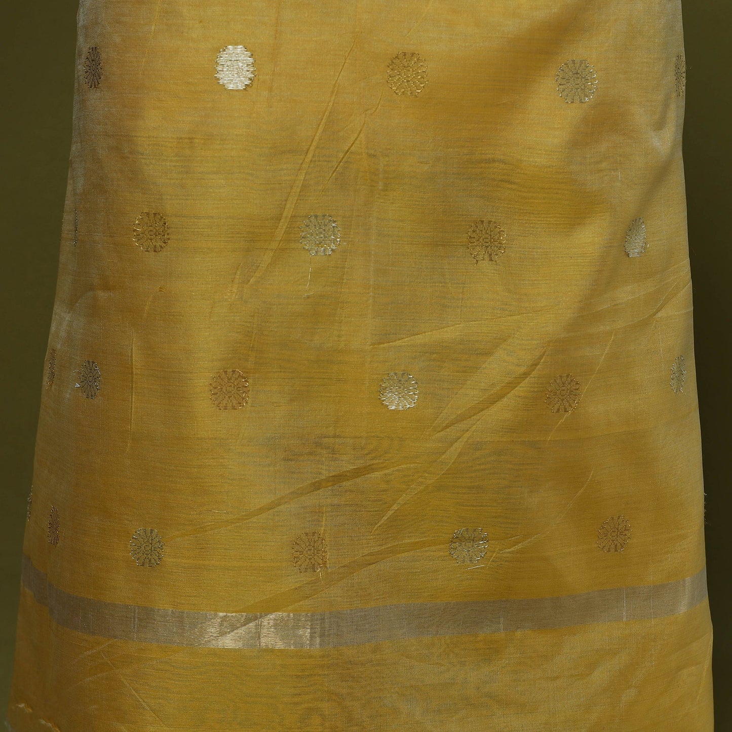 Handloom zari buti chanderi silk 2pc unstitched dress