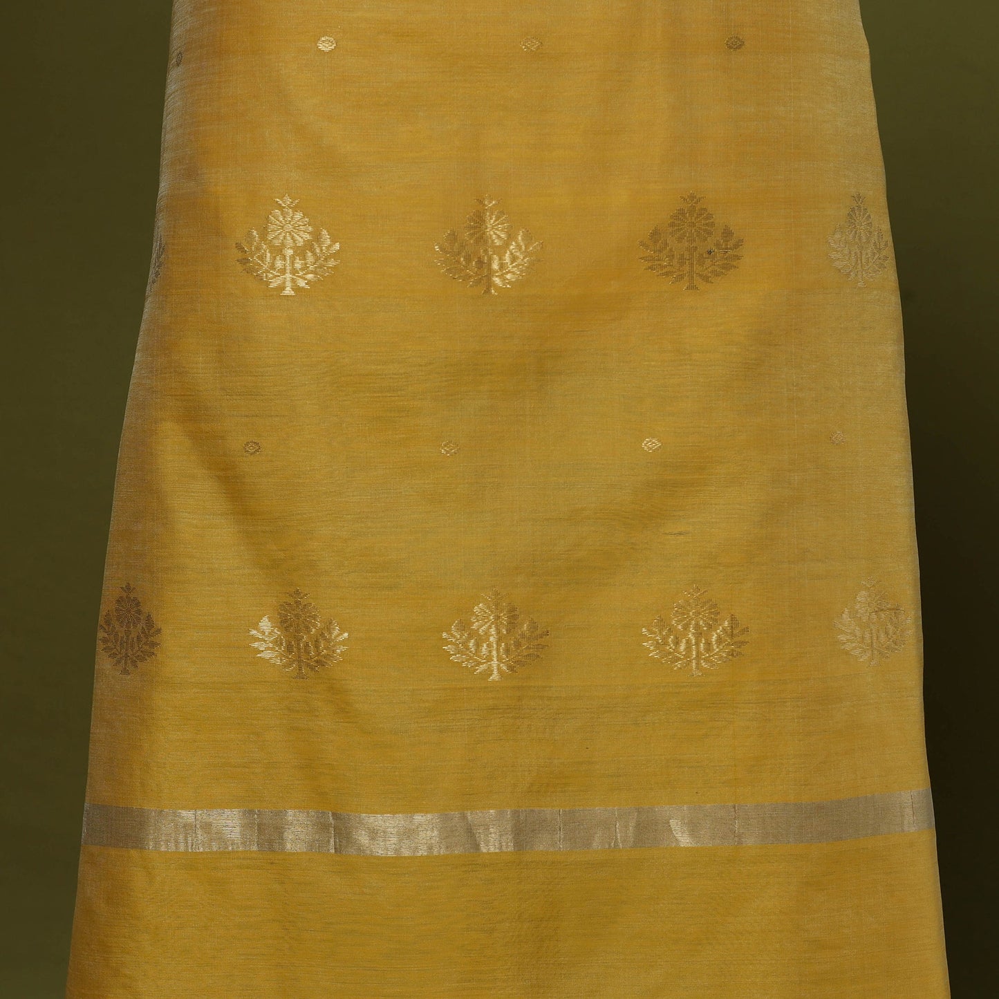 Handloom zari buti chanderi silk 2pc unstitched dress
