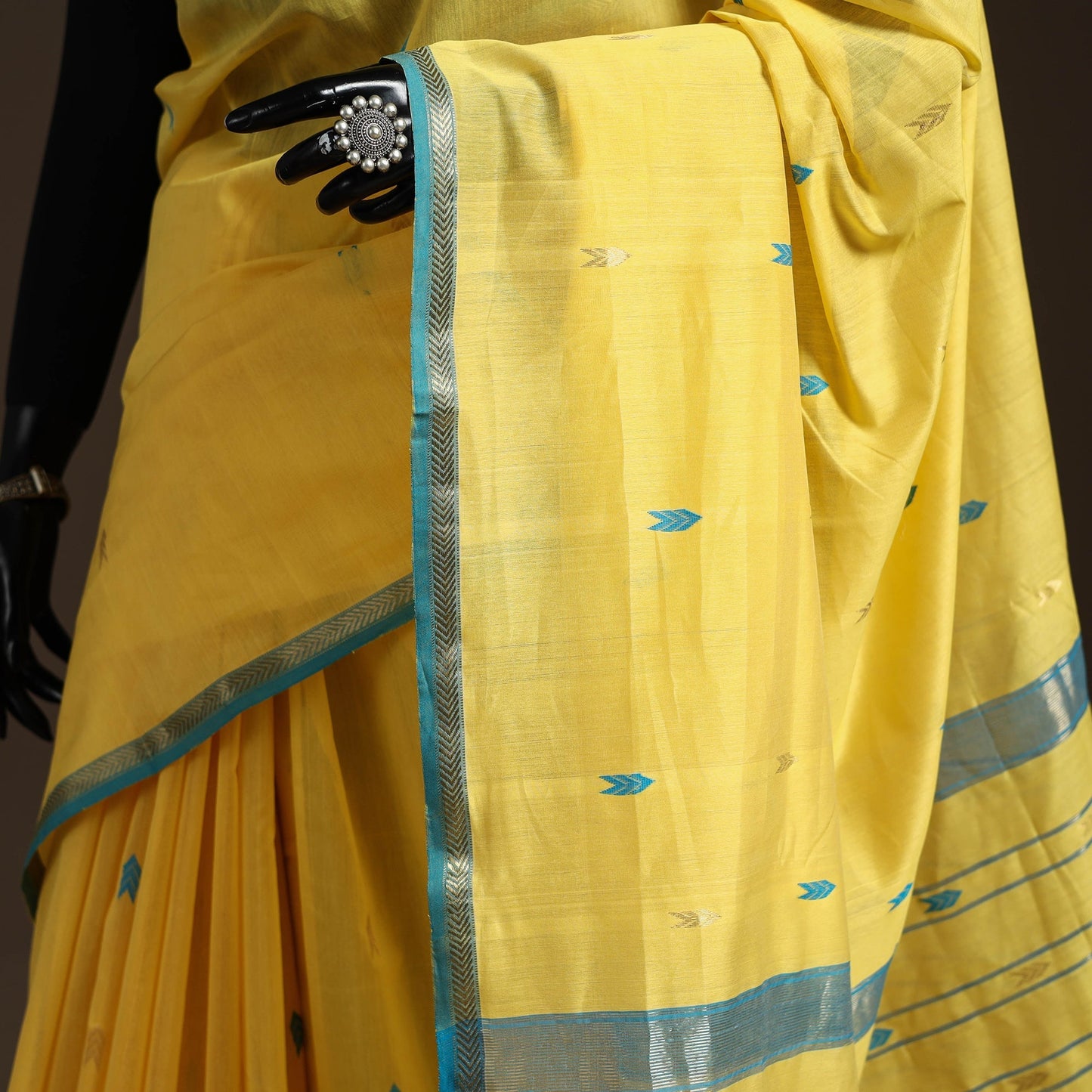 Handloom zari work chanderi silk saree 16 - handcrafted
