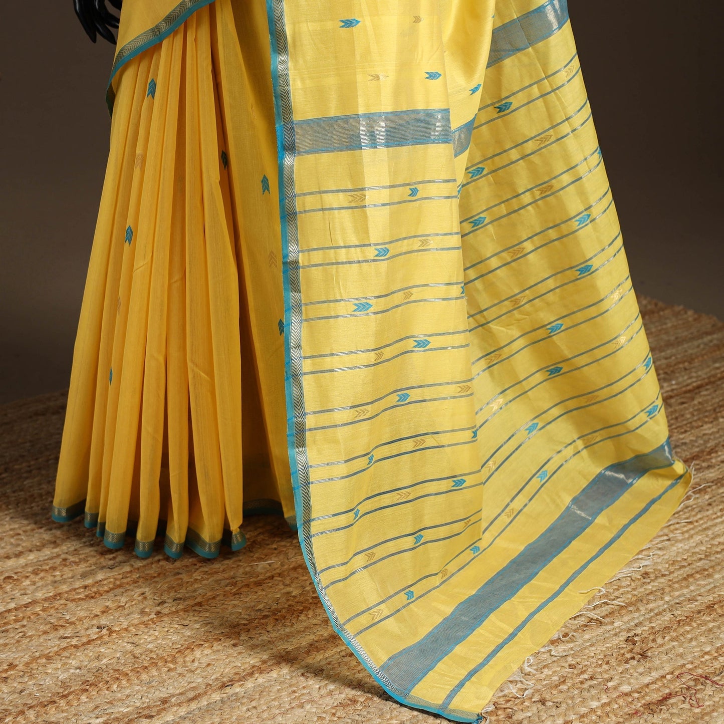 Handloom zari work chanderi silk saree 16 - handcrafted