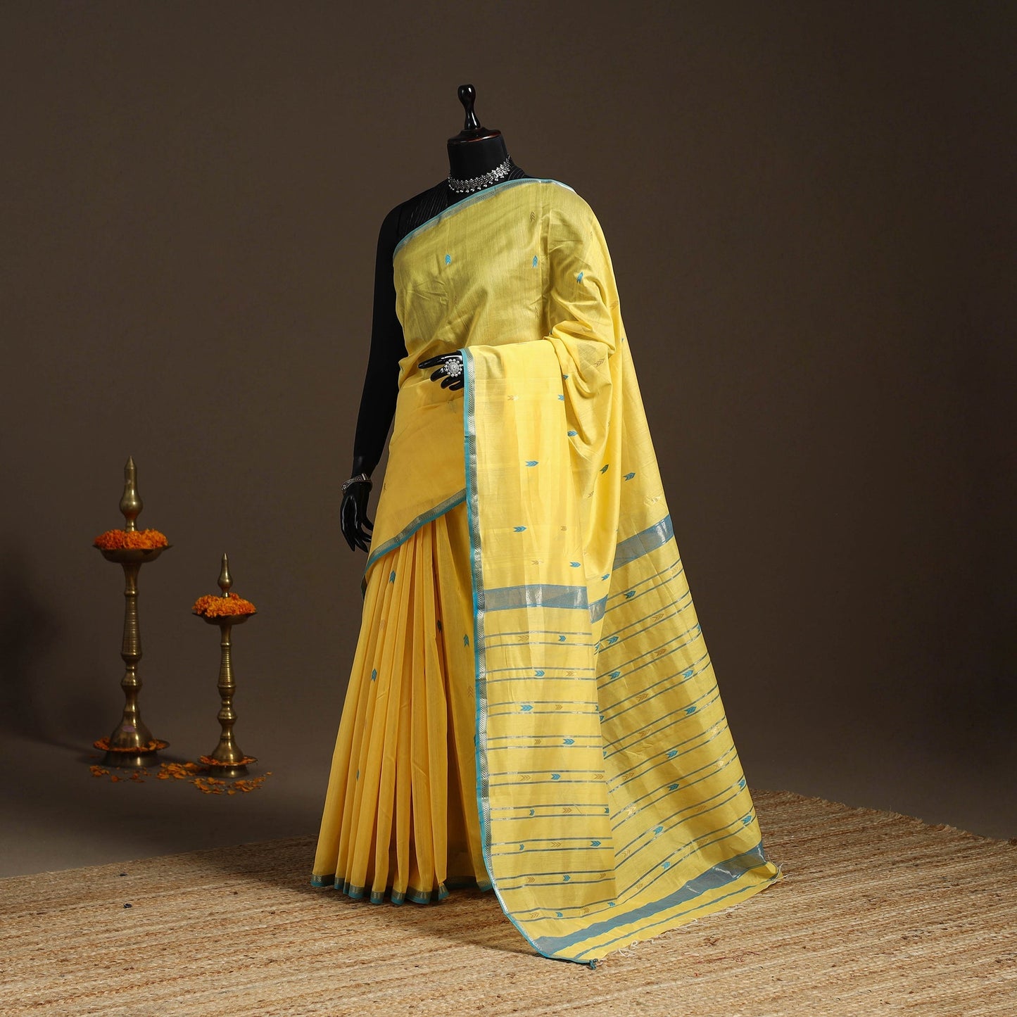 Handloom zari work chanderi silk saree 16 - handcrafted